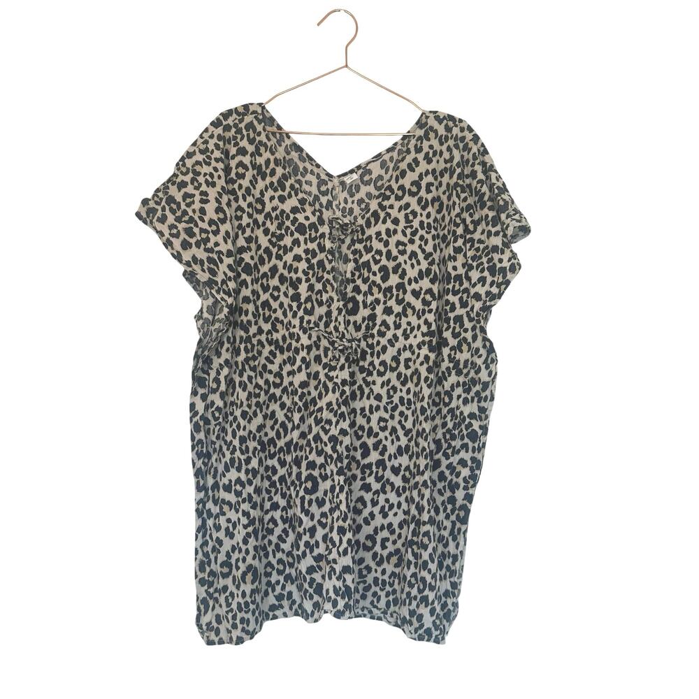 Old Navy Women's Animal Print Kaftan Tie Waist Swim Cover Up. Medium